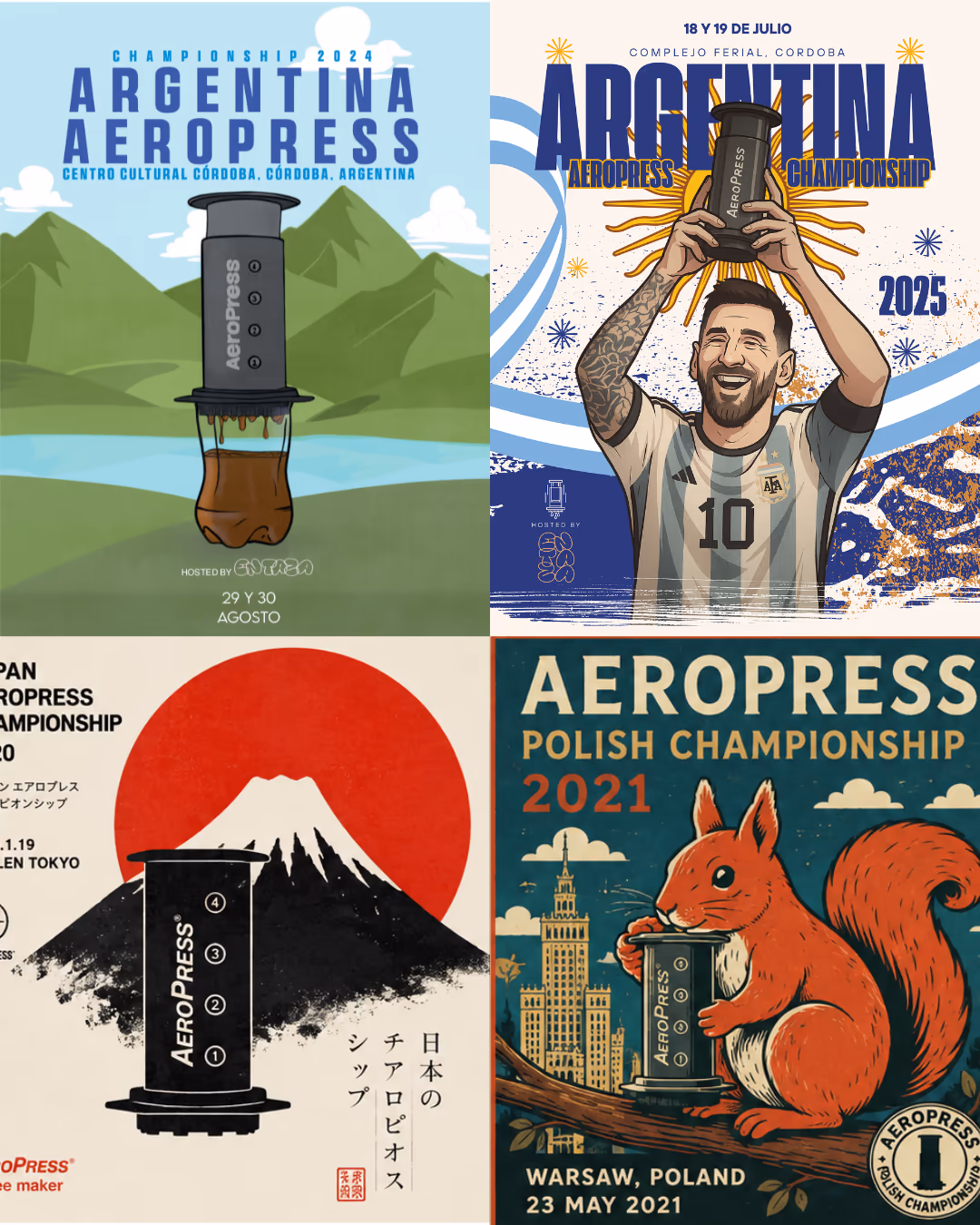 Images of Argentina AeroPress posters